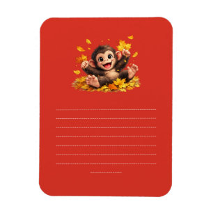 Smiling Monkey with Big Eyes Playful Tropical Magnet