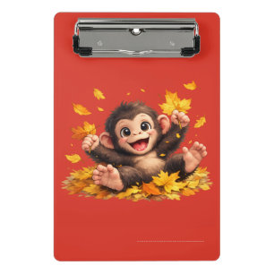 Smiling Monkey with Big Eyes Playful Tropical Mini Clipboard