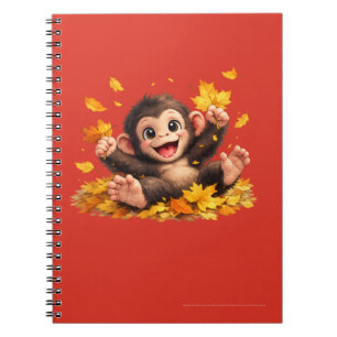 Smiling Monkey with Big Eyes Playful Tropical Notebook