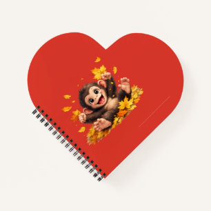 Smiling Monkey with Big Eyes Playful Tropical Notebook