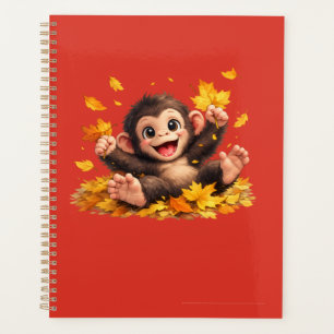 Smiling Monkey with Big Eyes Playful Tropical Planner