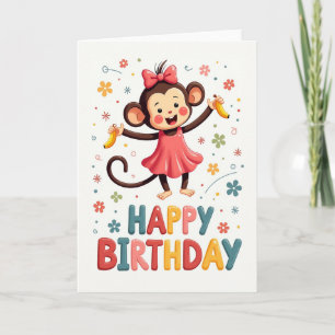 Smiling Monkeys Birthday Card
