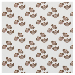 Smiling monkeys fabric