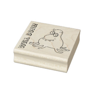 Smiling Monster Customisable Rubber Stamp