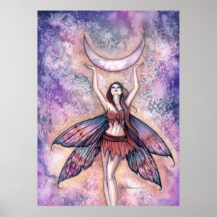 Smiling Moon Fairy Art Poster by Molly Harrison