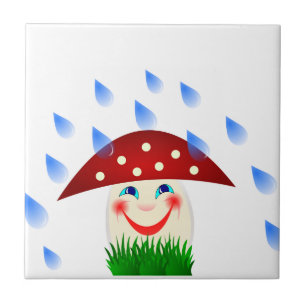 Smiling mushroom tile