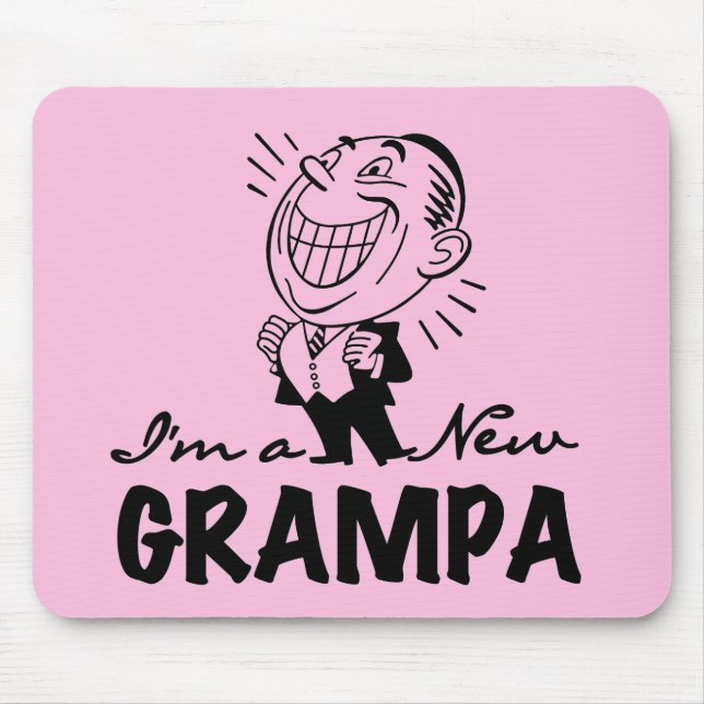 Smiling New Grampa T-shirts and Gifts Mouse Pad (Front)