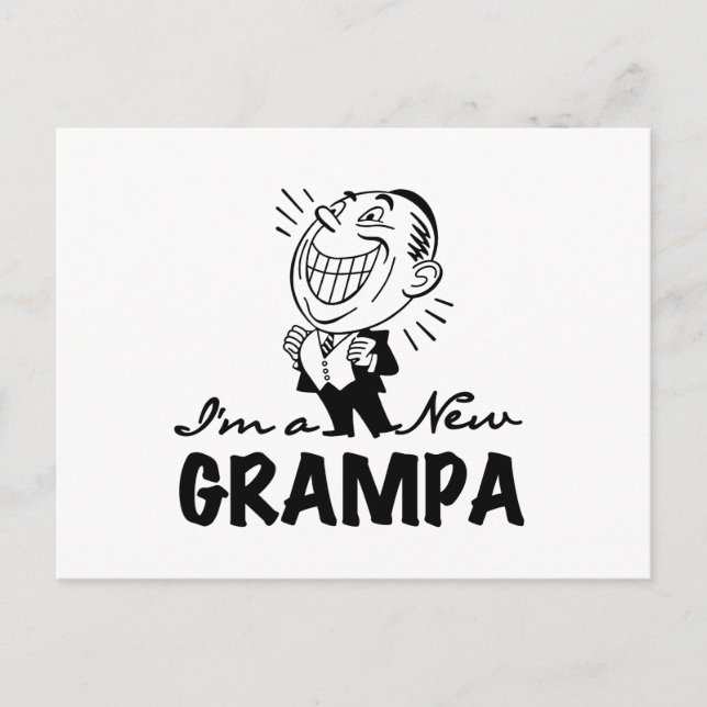 Smiling New Grampa T-shirts and Gifts Postcard (Front)