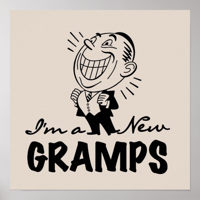 Smiling New Gramps T-shirts and Gifts Poster (Front)