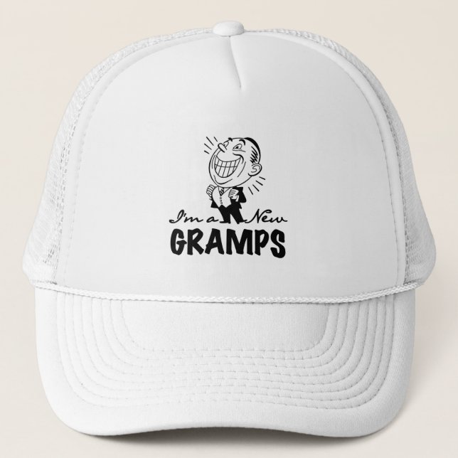 Smiling New Gramps T-shirts and Gifts Trucker Hat (Front)