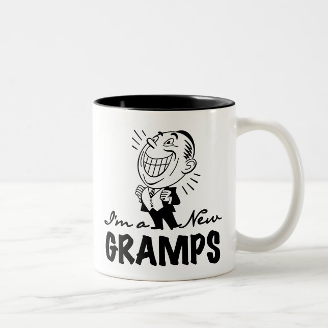 Smiling New Gramps T-shirts and Gifts Two-Tone Coffee Mug (Right)