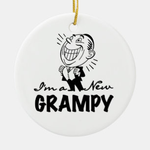 Smiling New Grampy T-shirts and Gifts Ceramic Tree Decoration