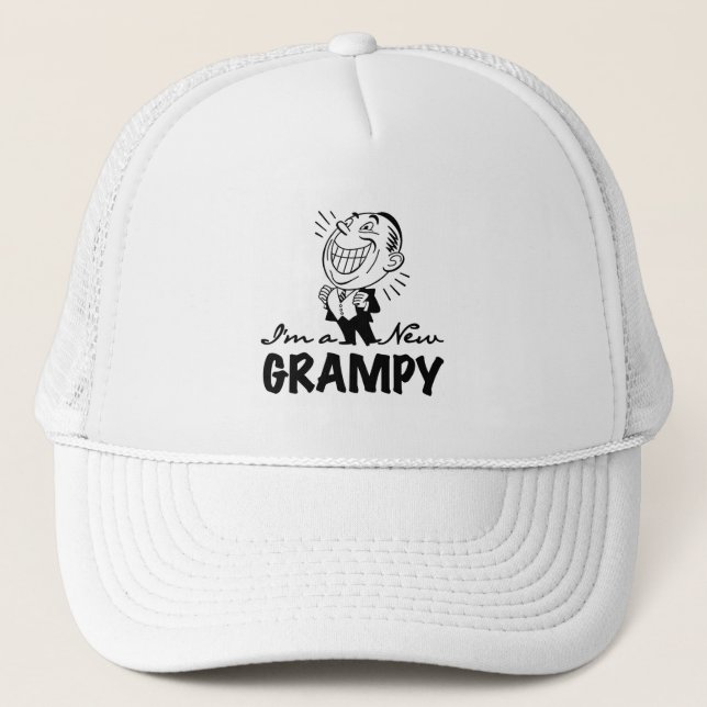 Smiling New Grampy T-shirts and Gifts Trucker Hat (Front)