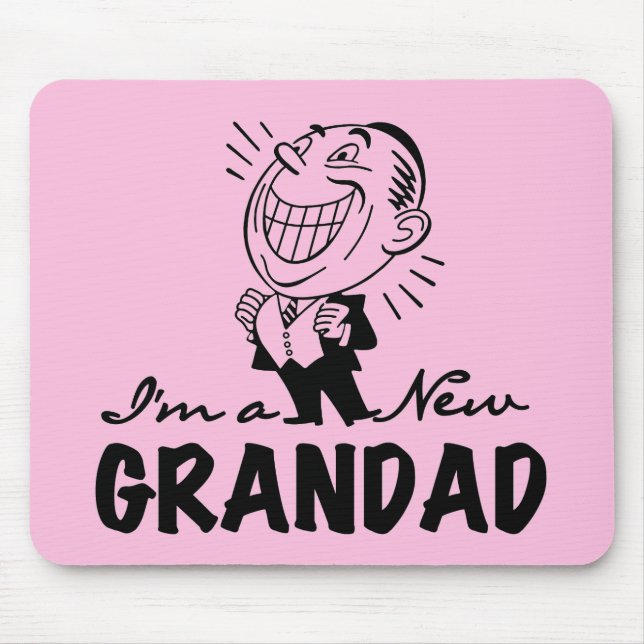 Smiling New Grandad T-shirts and Gifts Mouse Pad (Front)