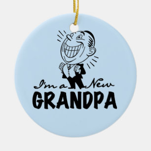 Smiling New Grandpa T-shirts and Gifts Ceramic Tree Decoration