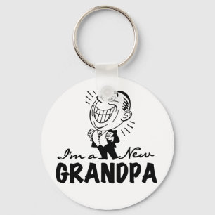 Smiling New Grandpa T-shirts and Gifts Key Ring