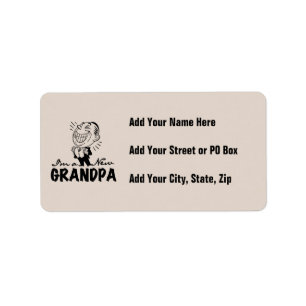 Smiling New Grandpa T-shirts and Gifts Label
