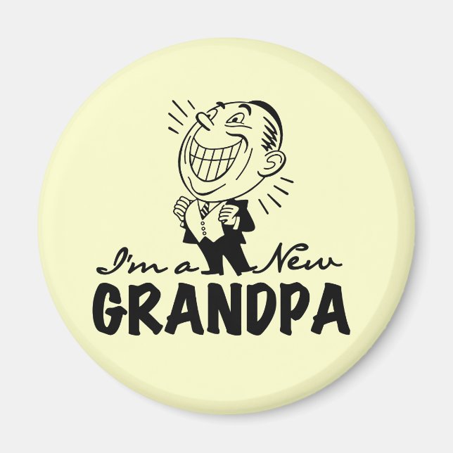 Smiling New Grandpa T-shirts and Gifts Magnet (Front)