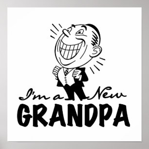 Smiling New Grandpa T-shirts and Gifts Poster