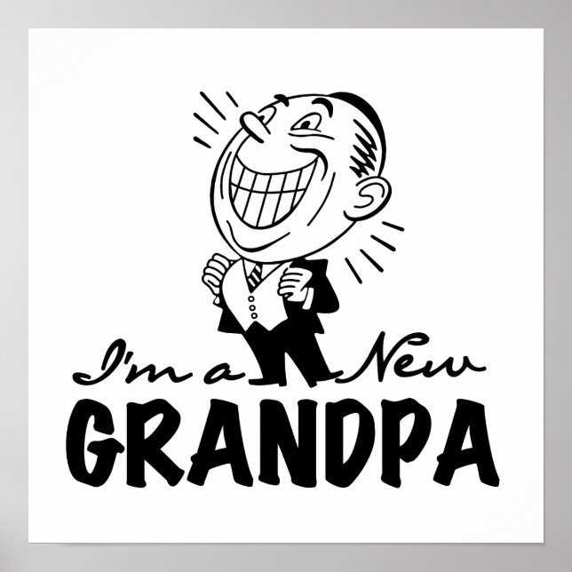 Smiling New Grandpa T-shirts and Gifts Poster (Front)