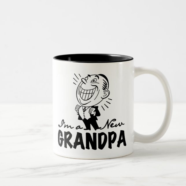Smiling New Grandpa T-shirts and Gifts Two-Tone Coffee Mug (Right)