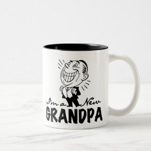 Smiling New Grandpa T-shirts and Gifts Two-Tone Coffee Mug