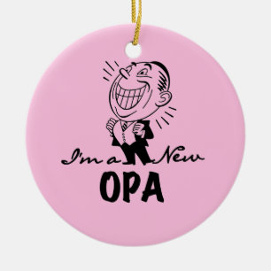 Smiling New Opa T-shirts and Gifts Ceramic Tree Decoration