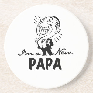 Smiling New Papa T-shirts and Gifts Coaster
