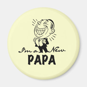 Smiling New Papa T-shirts and Gifts Magnet