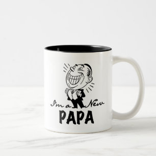 Smiling New Papa T-shirts and Gifts Two-Tone Coffee Mug