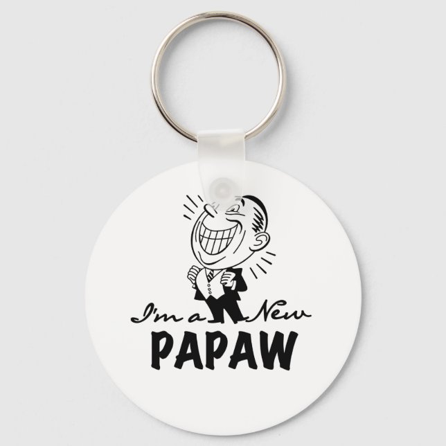 Smiling New Papaw Tshirts and Gifts Key Ring (Front)