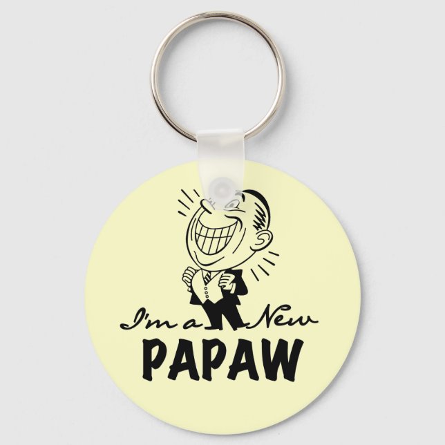 Smiling New Papaw Tshirts and Gifts Key Ring (Front)
