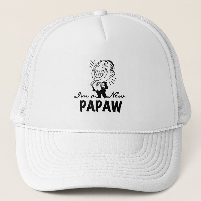 Smiling New Papaw Tshirts and Gifts Trucker Hat (Front)