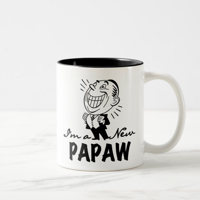 Smiling New Papaw Tshirts and Gifts Two-Tone Coffee Mug (Right)
