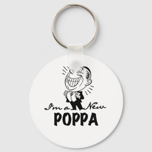 Smiling New Poppa T-shirts and Gifts Key Ring