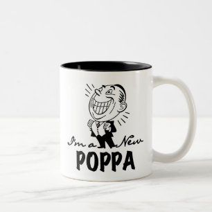 Smiling New Poppa T-shirts and Gifts Two-Tone Coffee Mug