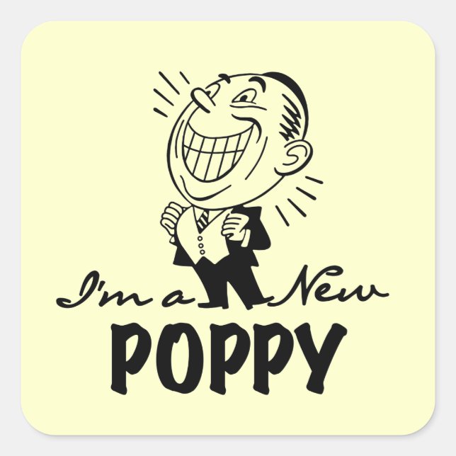 Smiling New Poppy T-shirts and Gifts Square Sticker (Front)