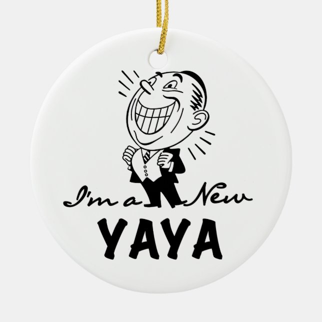Smiling New Yaya Tshirts and Gifts Ceramic Tree Decoration (Front)