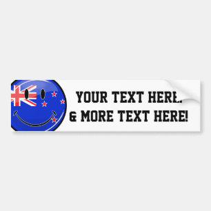 Smiling New Zealand Flag Bumper Sticker