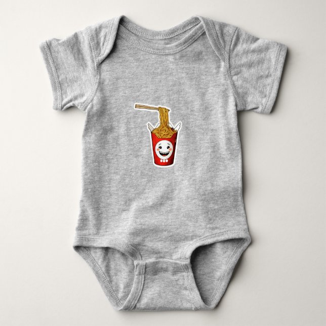 Smiling noodles baby bodysuit (Front)