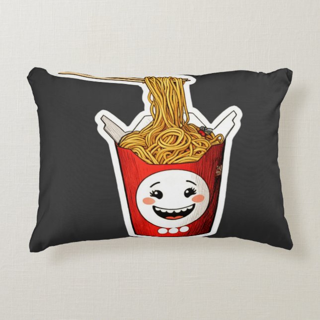 Smiling noodles decorative cushion (Front)