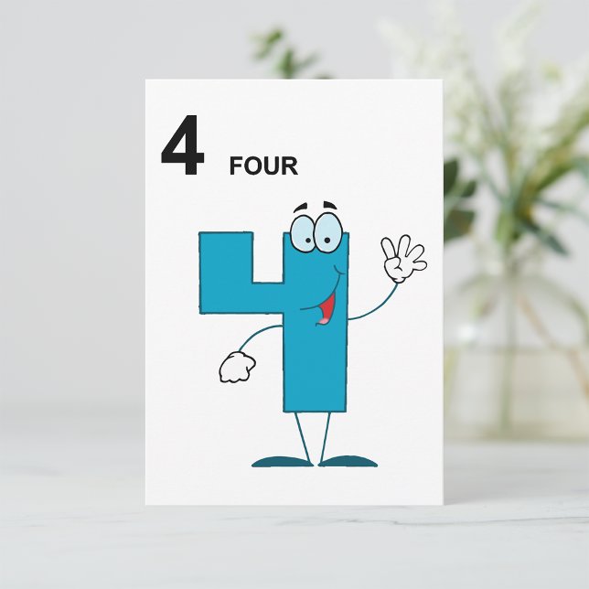 Smiling Number 4 Invitations (Creator Uploaded)