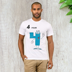 Smiling Number 4 Mens T-Shirt