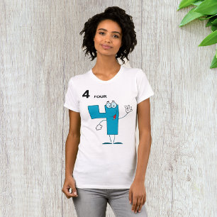Smiling Number 4 Womens T-Shirt
