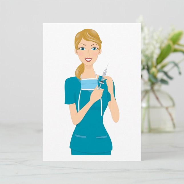 Smiling Nurse with Syringe  Invitation (Creator Uploaded)