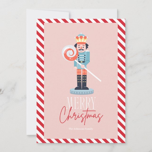 Smiling Nutcracker Christmas Card (Front)