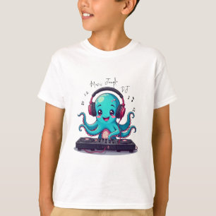 Smiling Octopus DJ, Happy Music Jungle T-Shirt