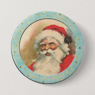 Smiling Old Fashioned Santa Claus  7.5 Cm Round Badge