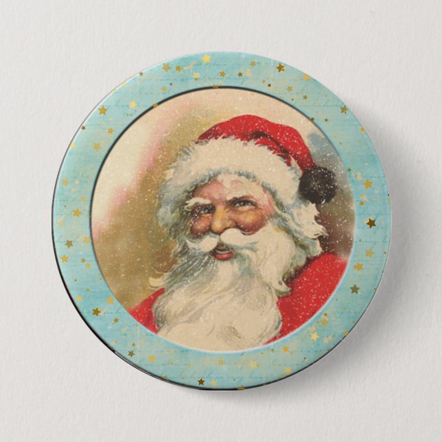 Smiling Old Fashioned Santa Claus  7.5 Cm Round Badge (Front)