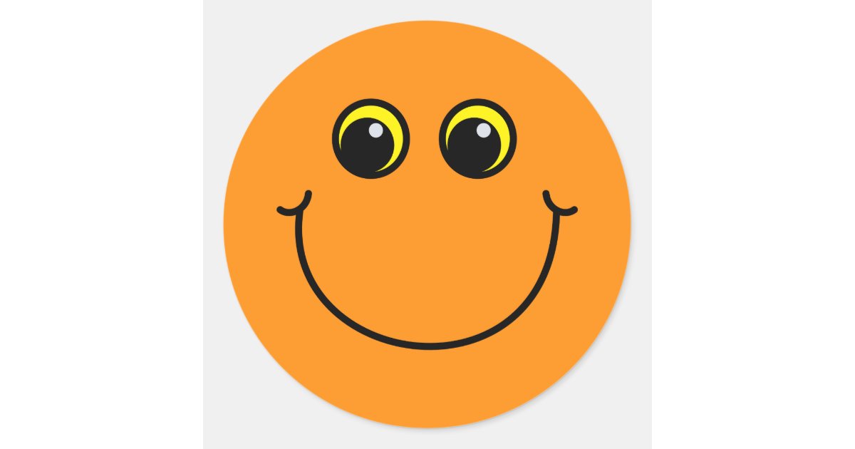 Smiling Orange  Emoji  Face Classic Round Sticker  Zazzle 